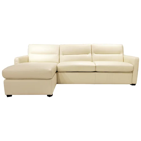 Contemporary Sectional Sleeper with Left Facing Storage Chaise